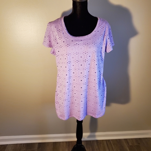 ISAAC MIZRAHI LIVE Eyelot Tee - Picture 1 of 5